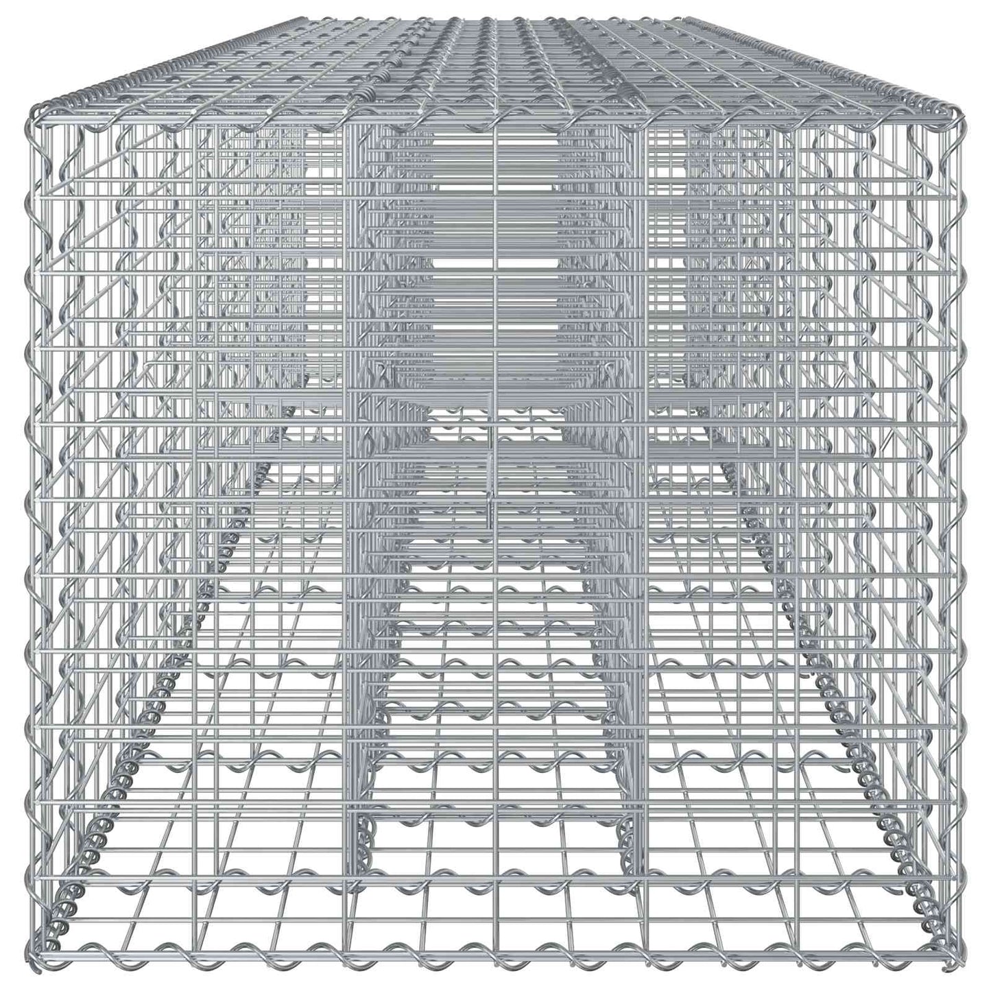 vidaXL Ανασηκωμένο κρεβάτι gabion 2 τμχ. 340 x 60 x 55 εκ Ασημί