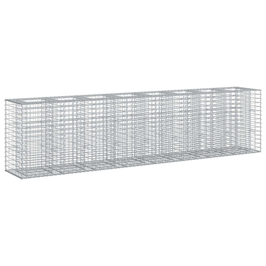 vidaXL Ανασηκωμένο κρεβάτι gabion 2 τμχ. 330 x 50 x 80 εκ Ασημί