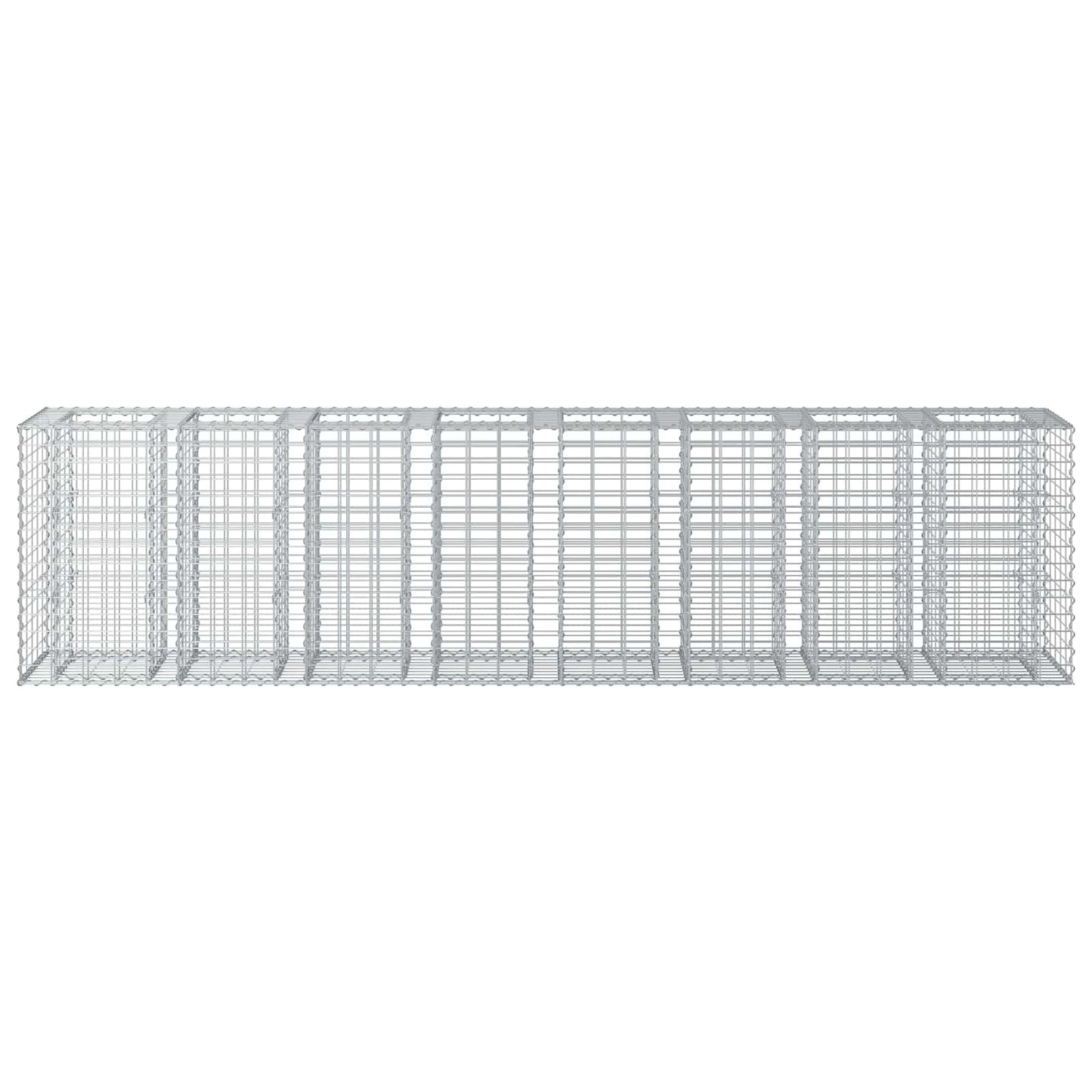 vidaXL Ανασηκωμένο κρεβάτι gabion 2 τμχ. 330 x 50 x 80 εκ Ασημί