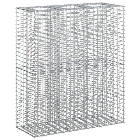 vidaXL Ανασηκωμένο κρεβάτι gabion 2 τμχ. 130 x 50 x 150 εκ Ασημί