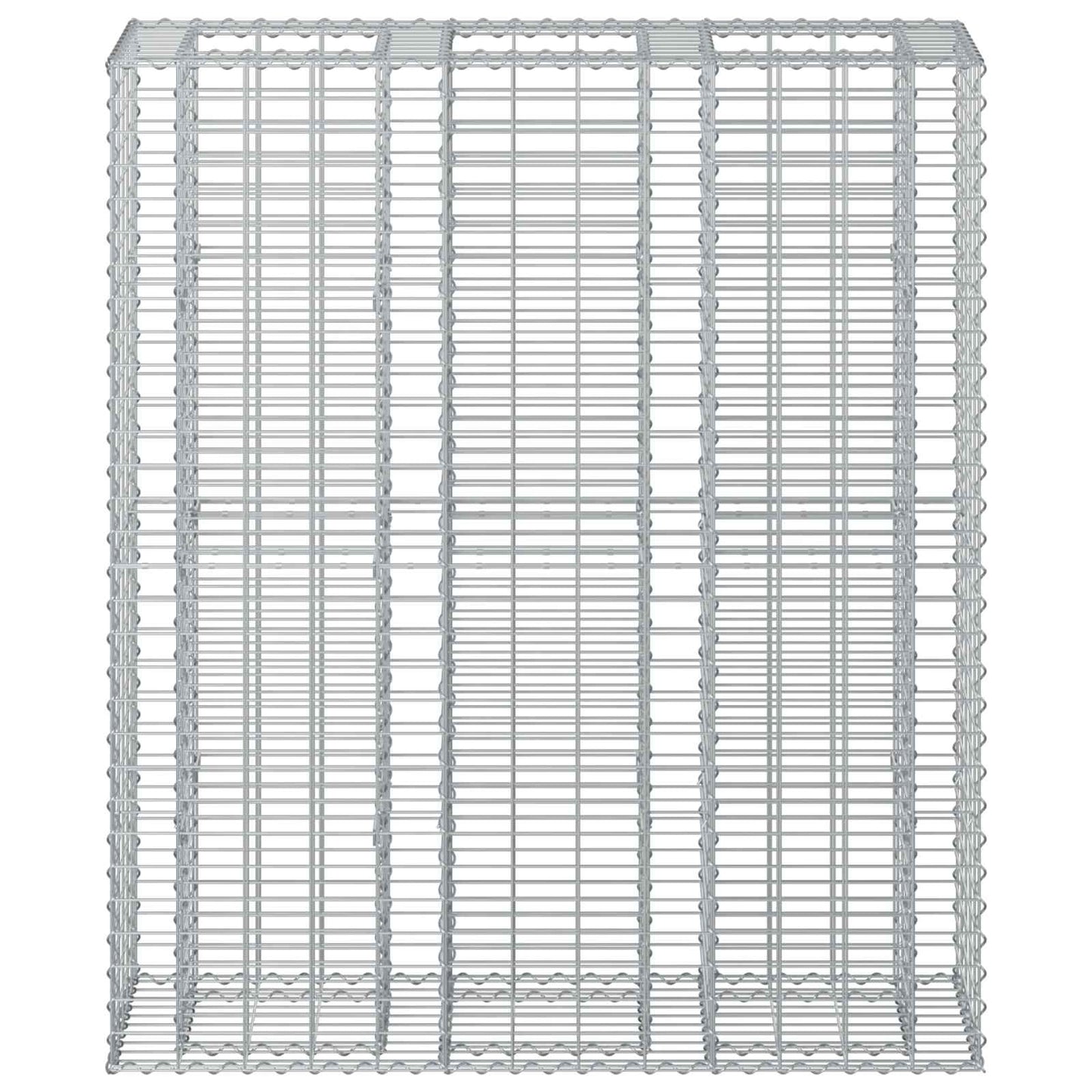 vidaXL Ανασηκωμένο κρεβάτι gabion 2 τμχ. 130 x 50 x 150 εκ Ασημί