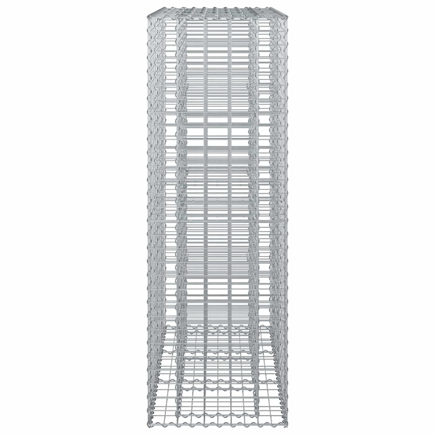 vidaXL Ανασηκωμένο κρεβάτι gabion 2 τμχ. 130 x 50 x 150 εκ Ασημί