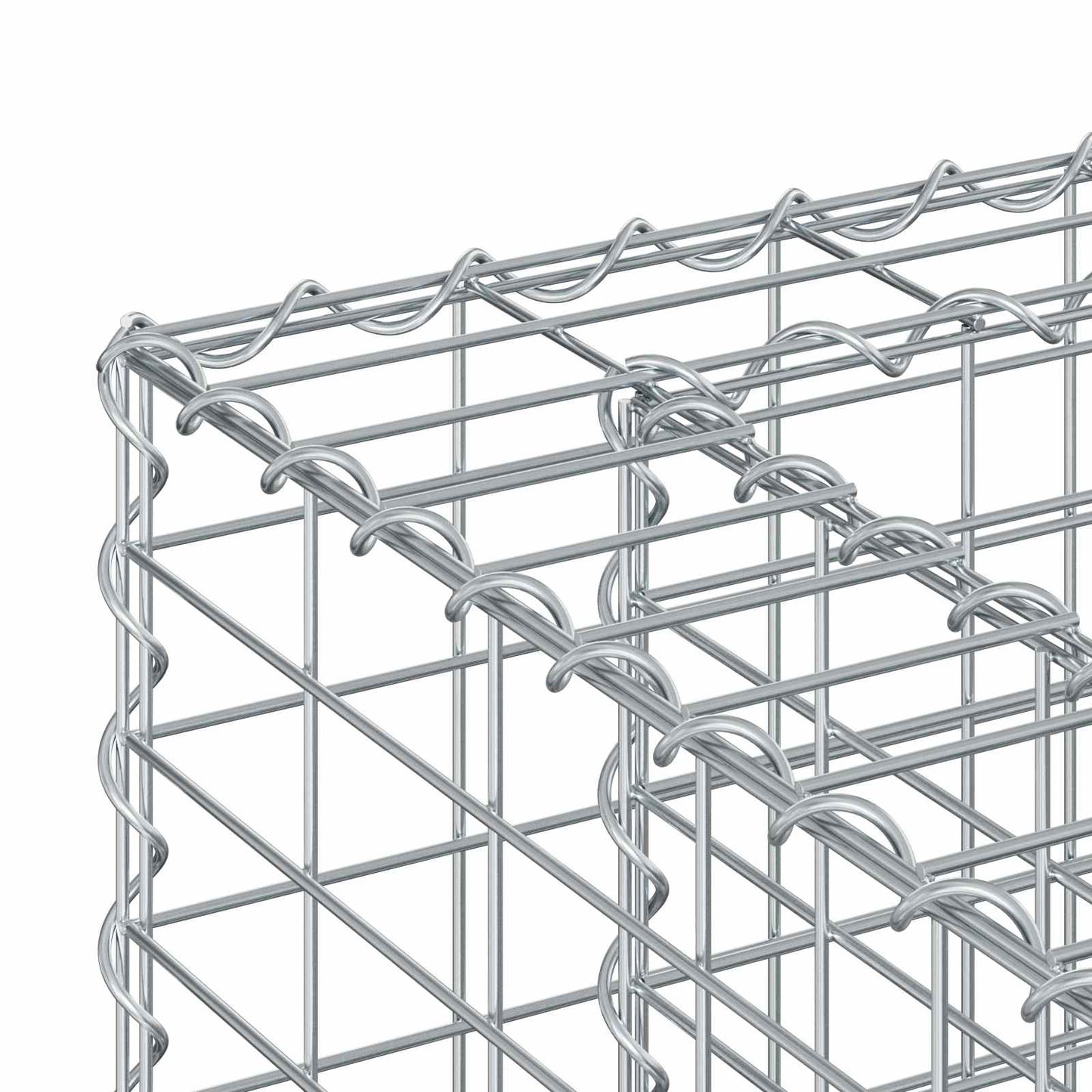 vidaXL Ανασηκωμένο κρεβάτι gabion 3 τμχ. 250 x 50 x 150 εκ Ασημί