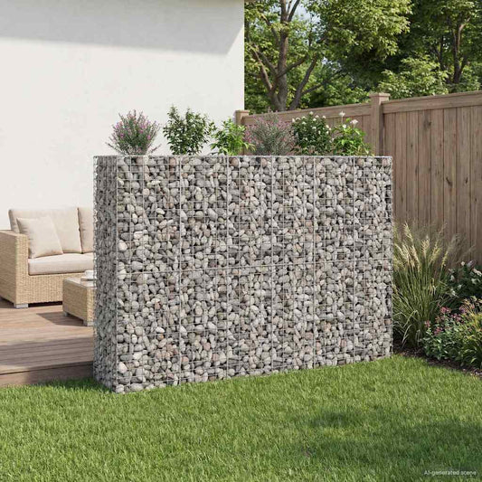 vidaXL Ανασηκωμένο κρεβάτι gabion 3 τμχ. 250 x 50 x 150 εκ Ασημί
