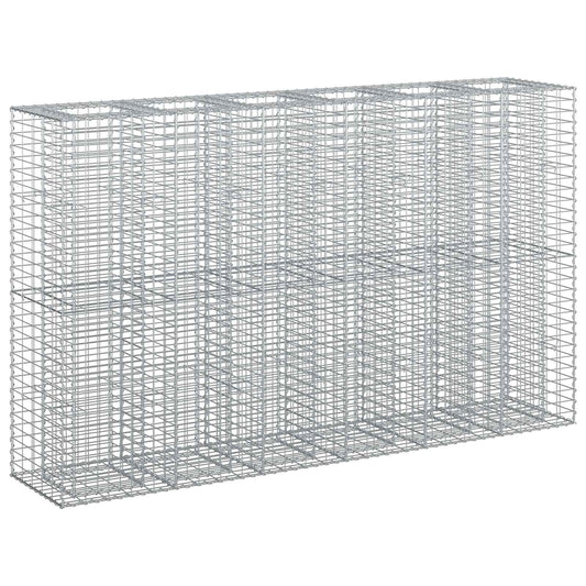 vidaXL Ανασηκωμένο κρεβάτι gabion 3 τμχ. 250 x 50 x 150 εκ Ασημί