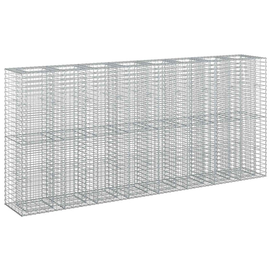 vidaXL Ανασηκωμένο κρεβάτι gabion 4 τμχ. 330 x 50 x 150 εκ Ασημί