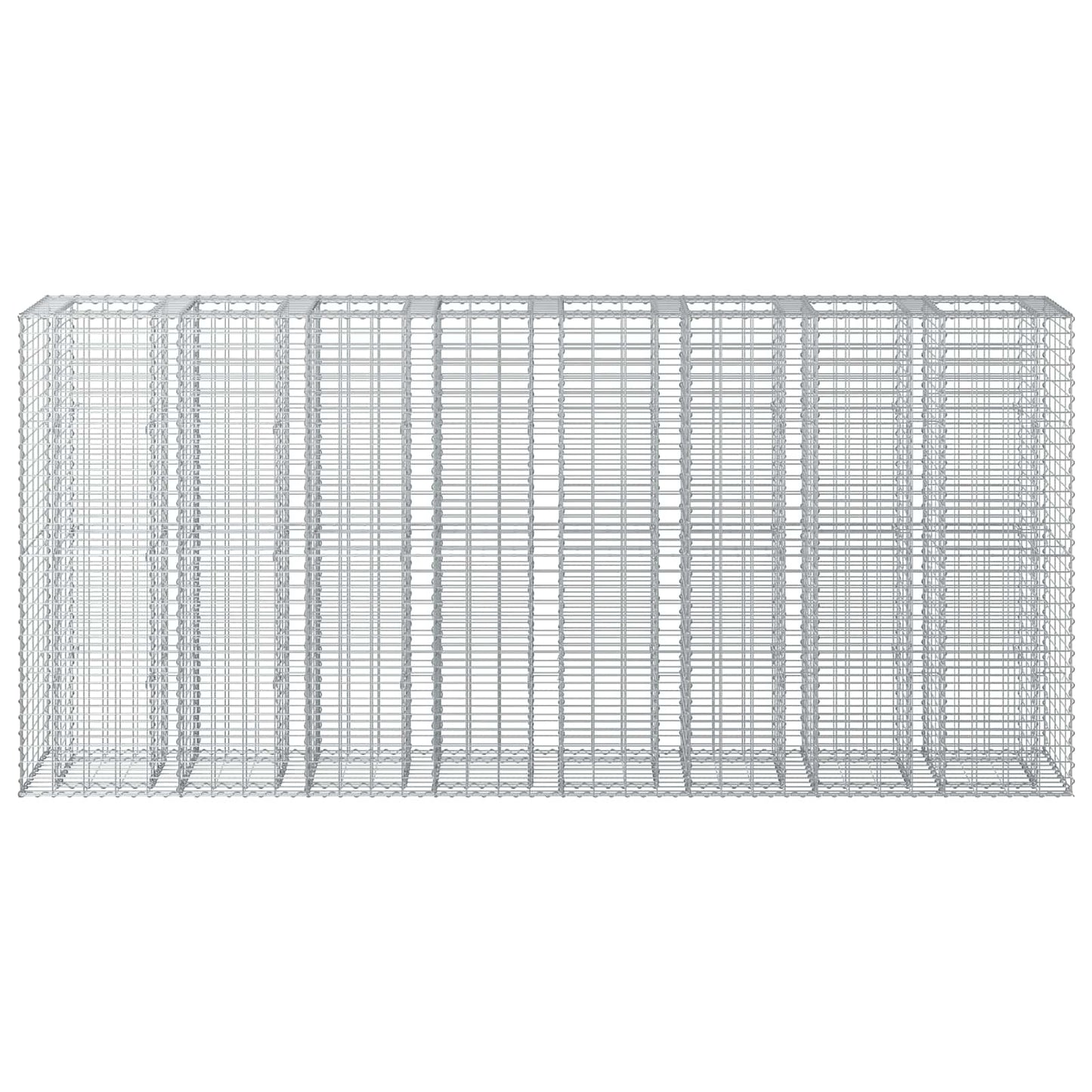 vidaXL Ανασηκωμένο κρεβάτι gabion 4 τμχ. 330 x 50 x 150 εκ Ασημί