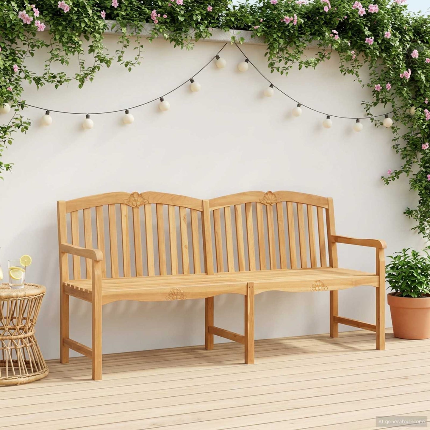 vidaXL Χειροποίητη Ροζ Παγκάκι Φυσικό 180,5 x 60 x 96 εκ