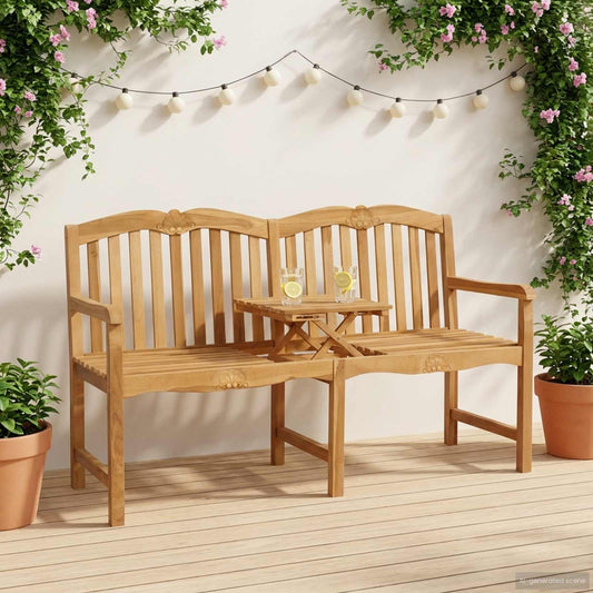vidaXL Χειροποίητη Ροζ Παγκάκι Φυσικό 155 x 60 x 94 εκ Στερεό Ξύλο Τίκ