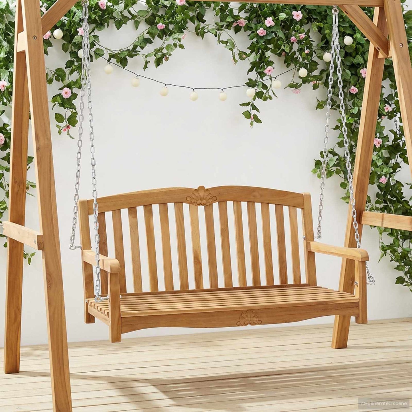 vidaXL Πάγκος Κούνια Φυσικό 114 x 60 x 60,5 εκ Στερεό Ξύλο Τίκ