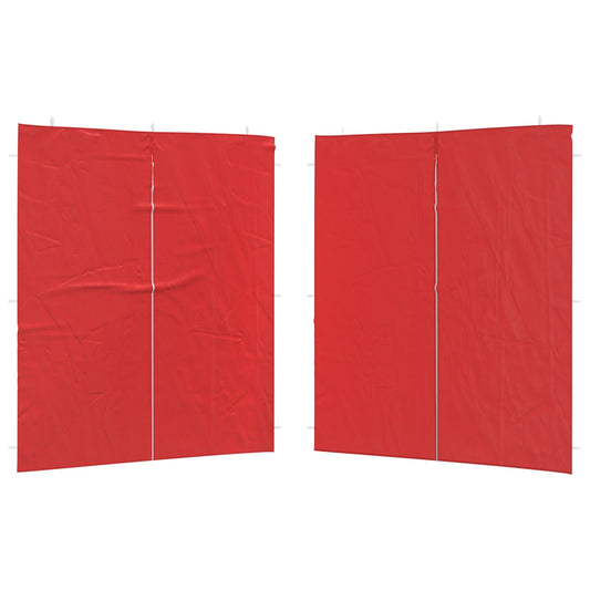 vidaXL Πλευρική Σκηνής Πάρτι 2 pcs Κόκκινο 200 x 195 εκ.