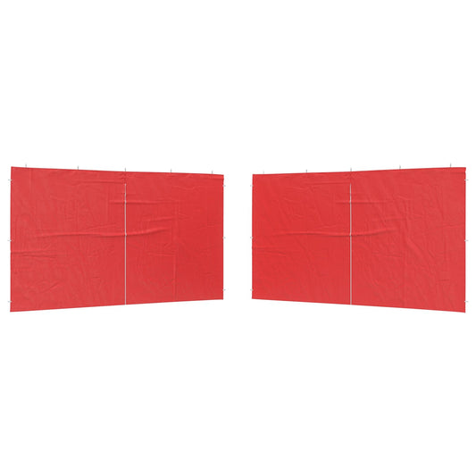 vidaXL Πλευρική Σκηνής Πάρτι 2 pcs Κόκκινο 400 x 195 εκ.