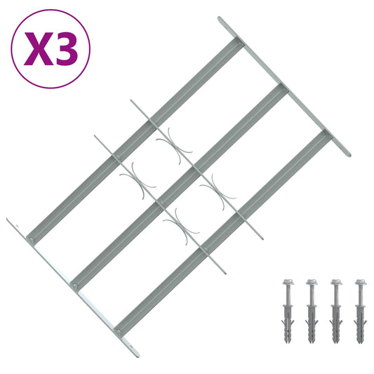 vidaXL Πλέγμα Ασφαλείας για Παράθυρα με 3 Δεσμίδες 3 pcs 430-740 χιλ