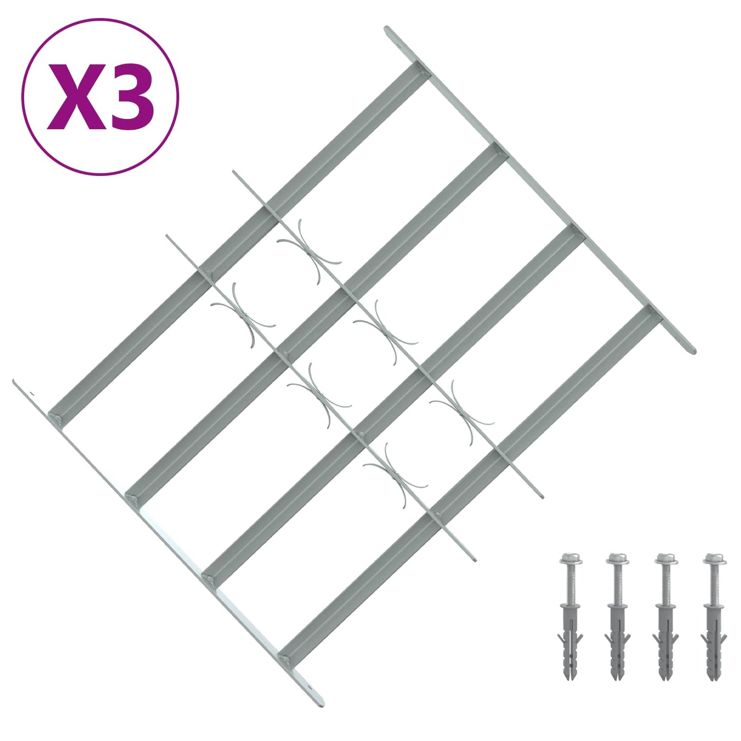 vidaXL Ασφάλεια Γρίλια για Παράθυρα με 4 Διασταυρούμενους Στηρίγματα