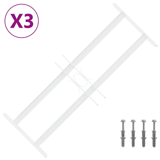 vidaXL Πλέγμα Ασφαλείας για Παράθυρα με 2 Διαγωνίους Σταυρούς 3 pcs
