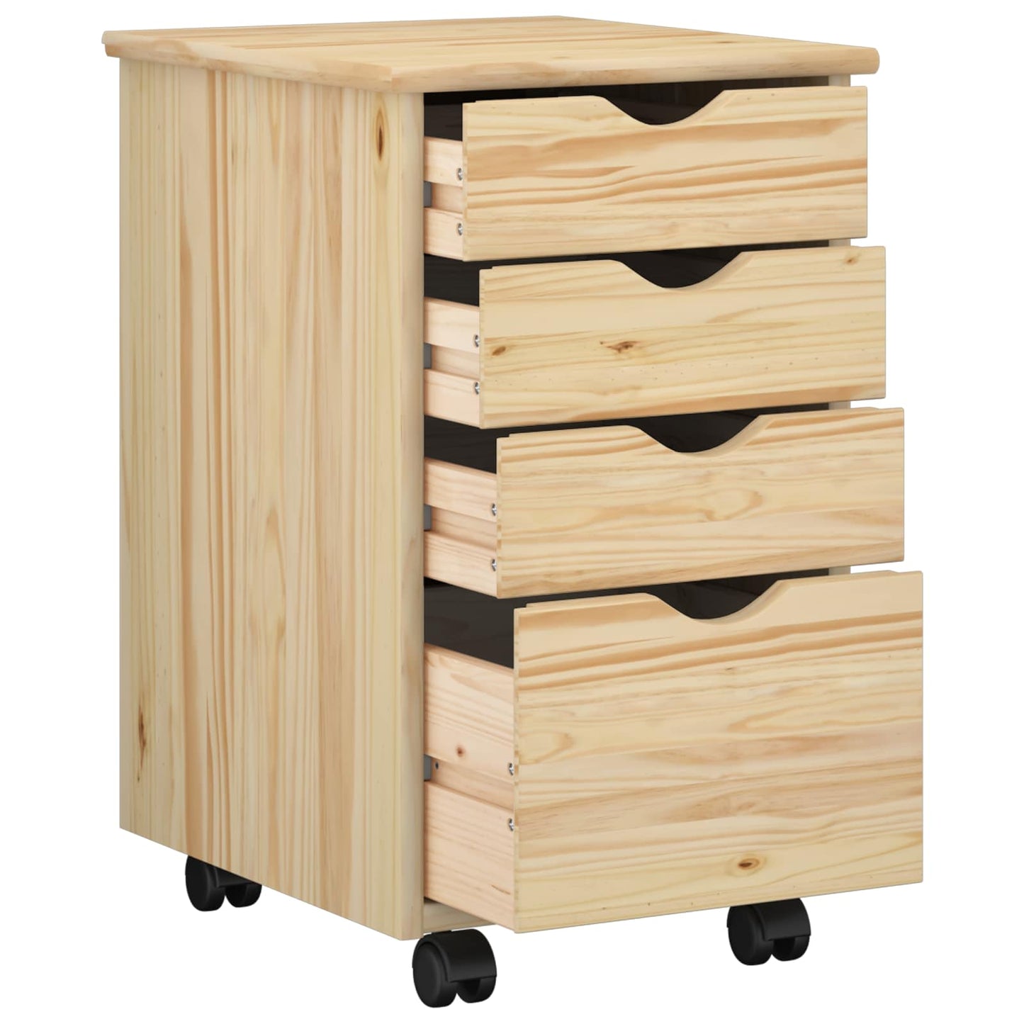 vidaXL Κινητό Ντουλάπι με τροχούς Καφέ 34 x 39 x 56 εκ Στερεό πεύκο