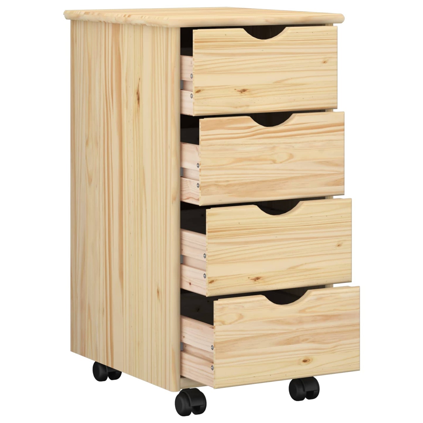 vidaXL Κινητό Ντουλάπι 34 x 39 x 65,5 cm Στερεό ξύλο πεύκου Καφέ
