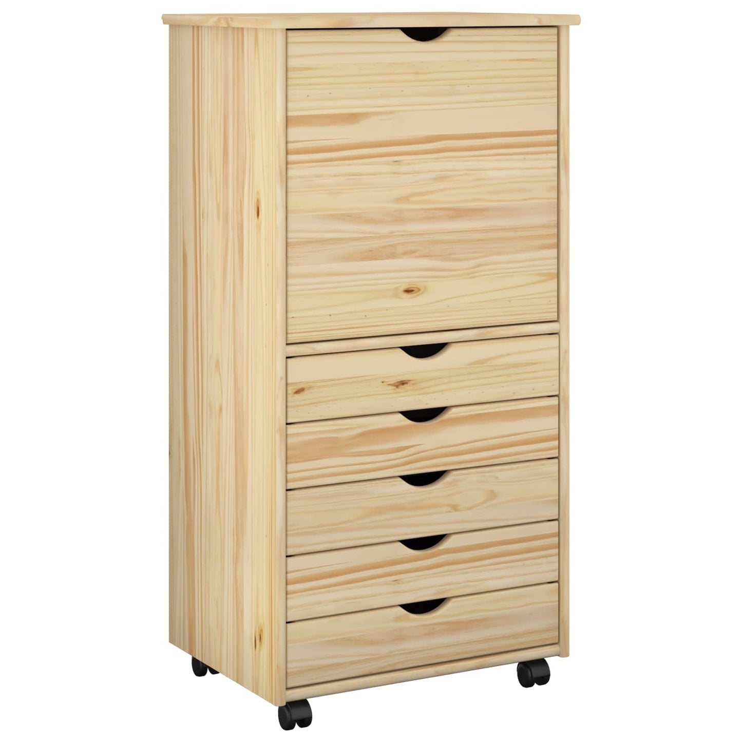 vidaXL Κινητό Ντουλάπι 53 x 39 x 103 cm Στερεό ξύλο πεύκου Καφέ