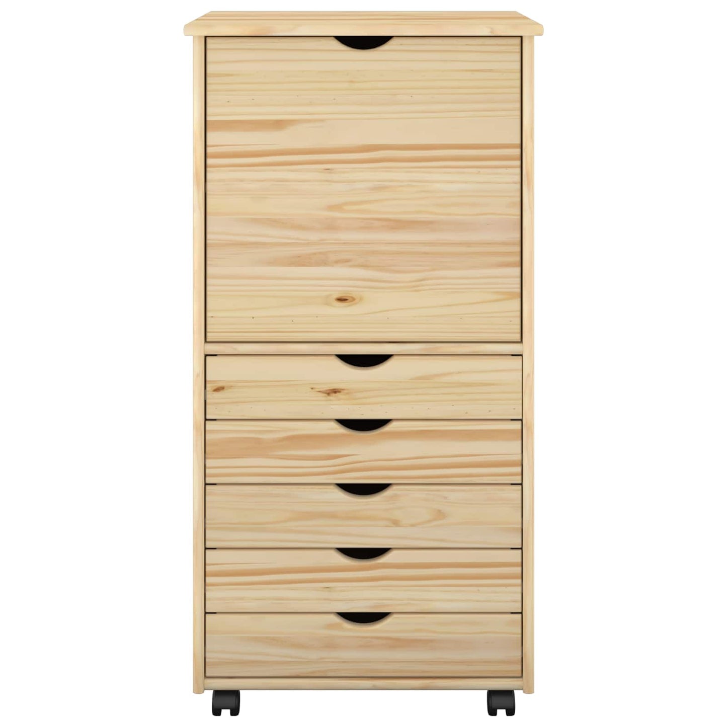 vidaXL Κινητό Ντουλάπι 53 x 39 x 103 cm Στερεό ξύλο πεύκου Καφέ