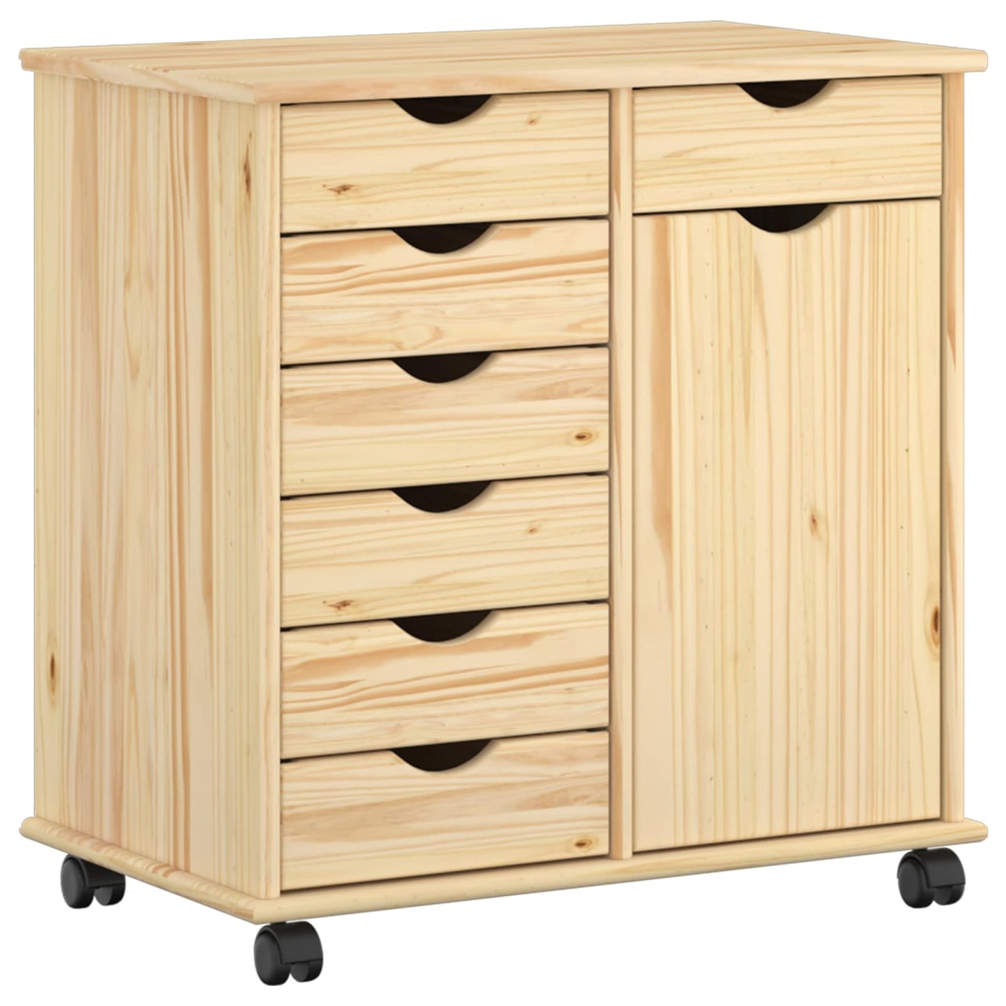 vidaXL Κινητό Ντουλάπι 63,5 x 39 x 65,5 εκ Στερεό ξύλο πεύκου Καφέ