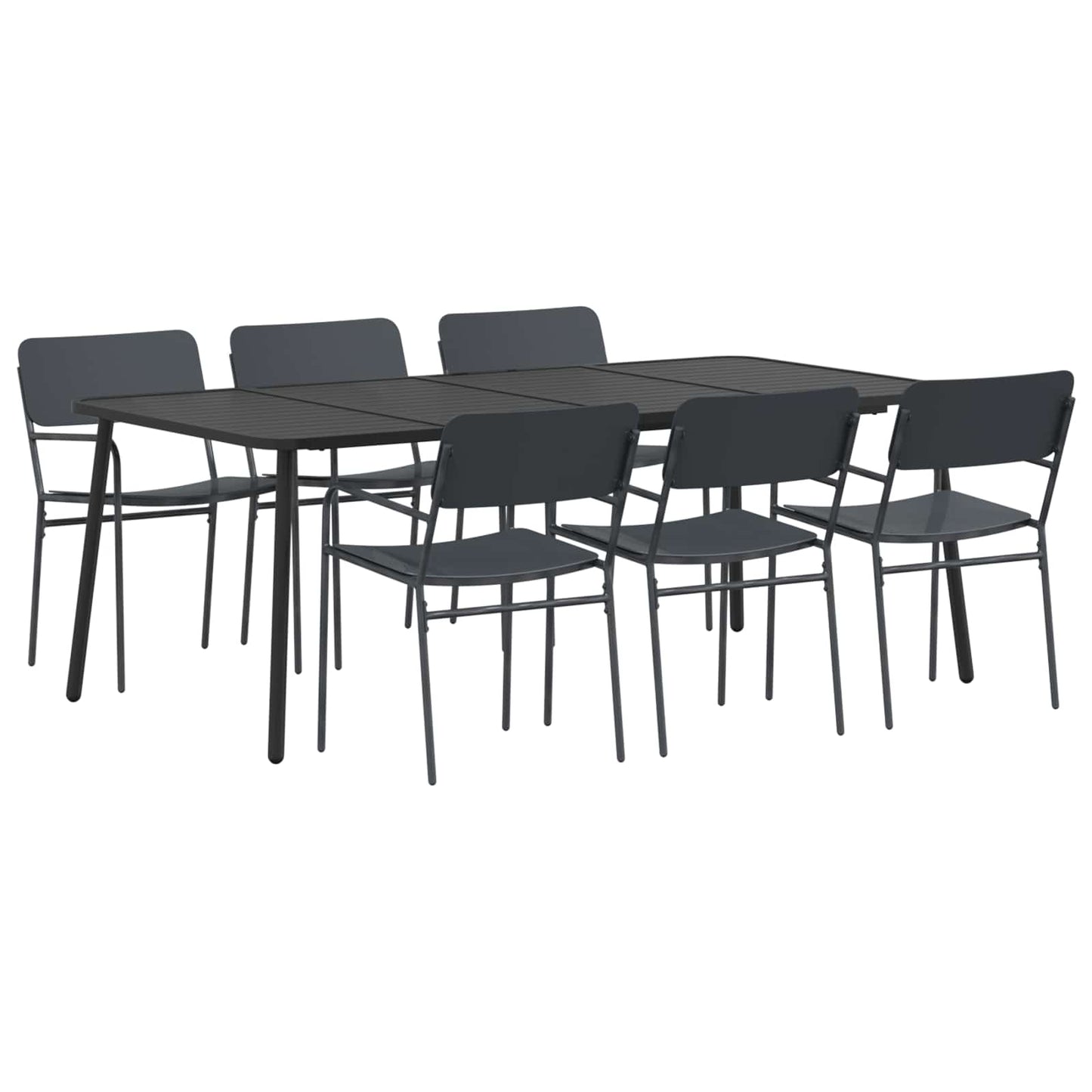 vidaXL Σετ τραπεζαρίας 7 τμχ. Ανθρακί Ατσάλι
