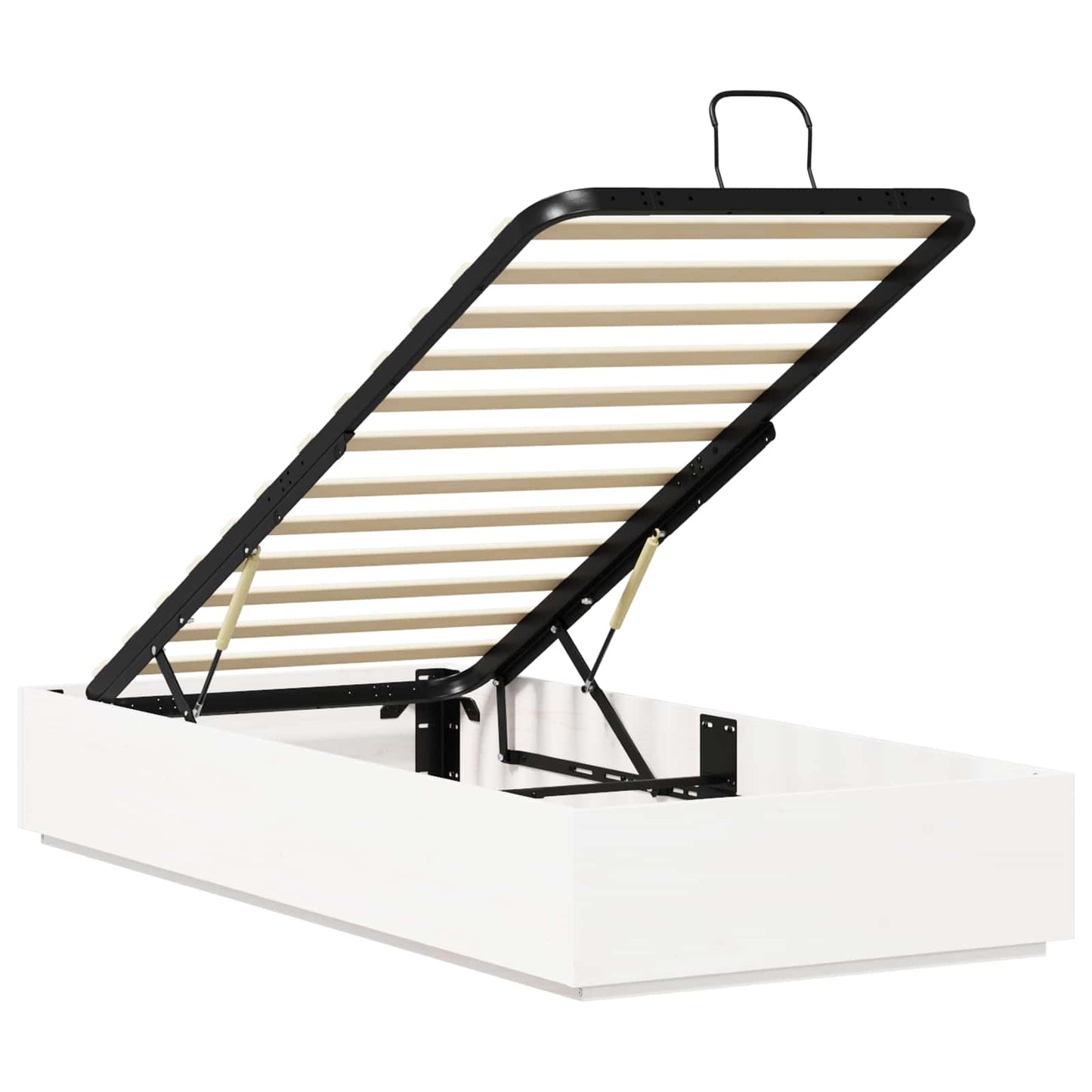 vidaXL Κρεβάτι Οθωμανικού Τύπου Λευκός 90 x 190 cm Στερεό πεύκο