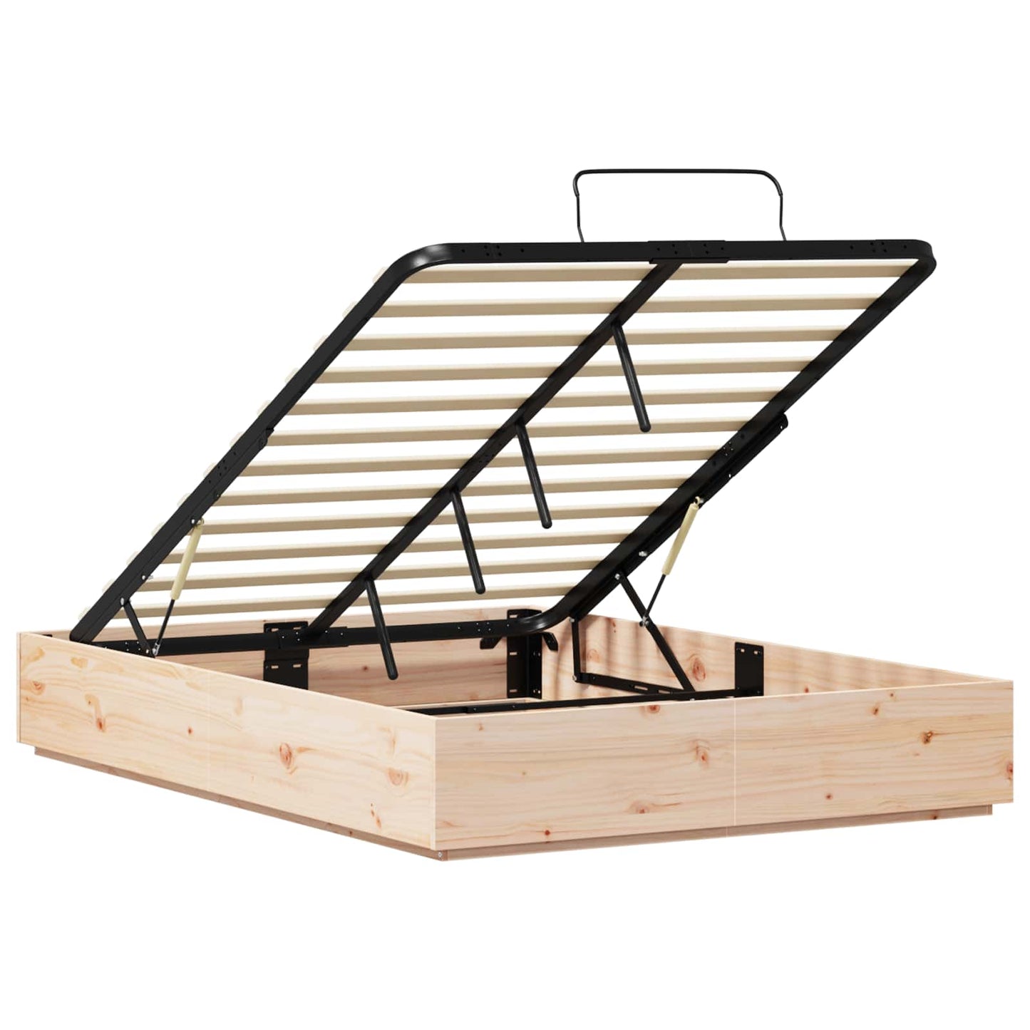 vidaXL Κρεβάτι Οθωμανικού Τύπου Φυσικό 135 x 190 cm Στερεό πεύκο