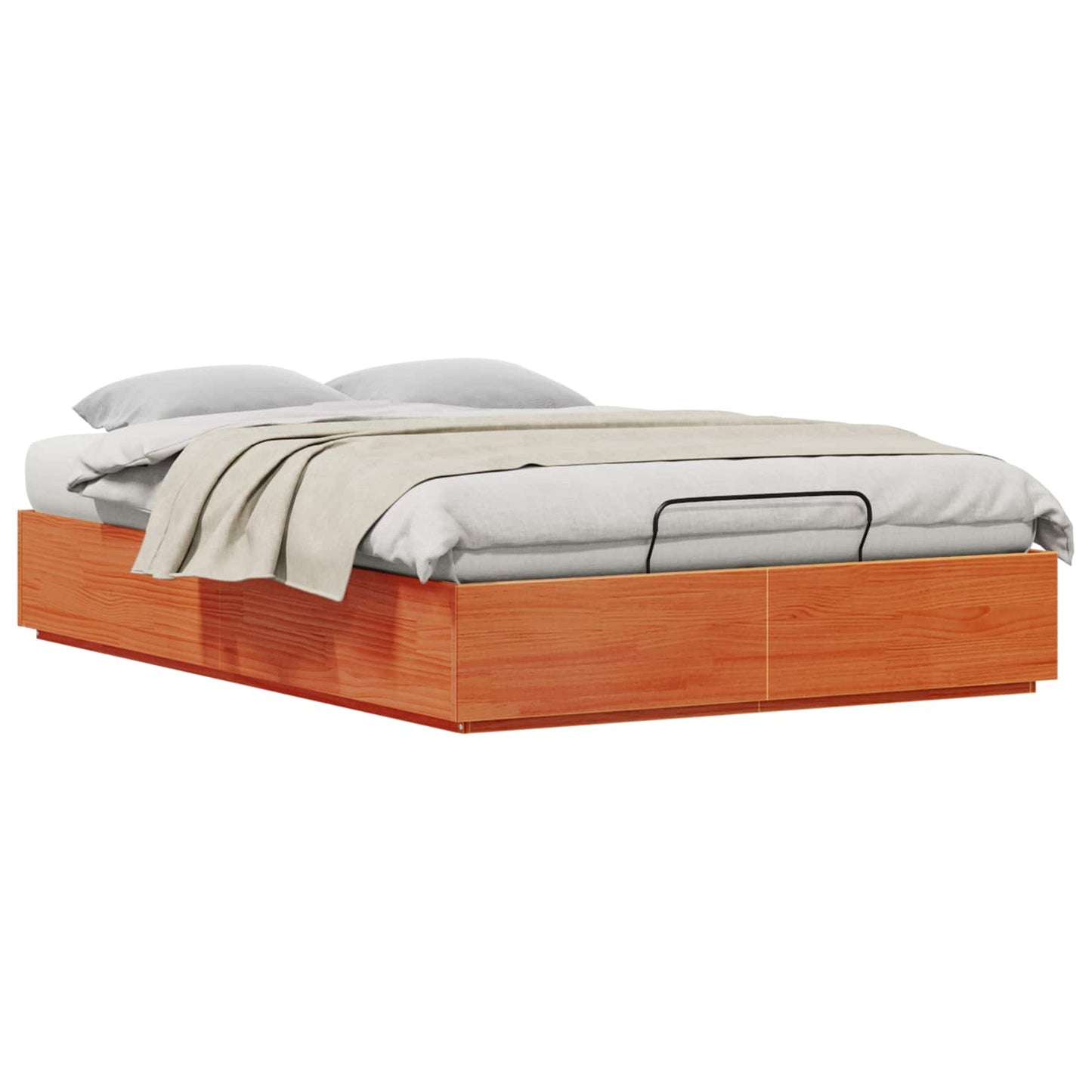 vidaXL Κρεβάτι Οθωμανικού Τύπου Κερωμένο Καφέ 140 x 200 cm