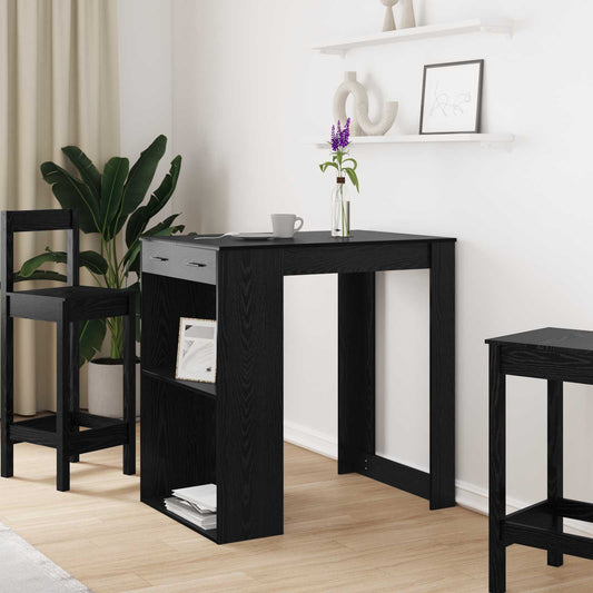 vidaXL Τραπέζι μπαρ 102 x 70 x 103,5 εκ Επεξεργασμένο Ξύλο Μαύρη Οξυά