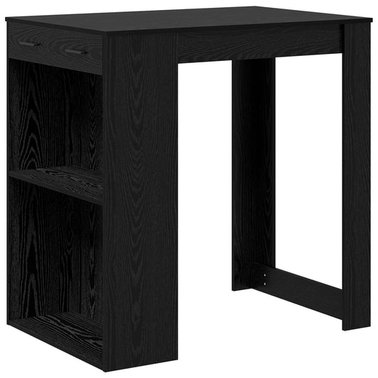 vidaXL Τραπέζι μπαρ 102 x 70 x 103,5 εκ Επεξεργασμένο Ξύλο Μαύρη Οξυά