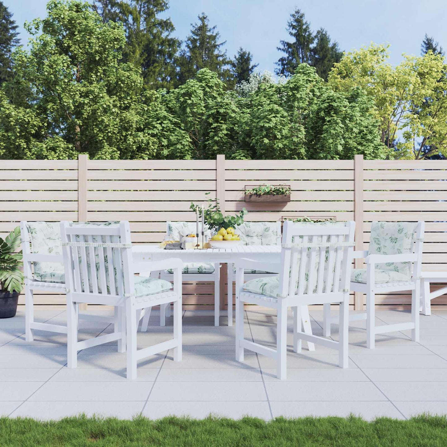 vidaXL Μαξιλάρι Εξωτερικού Χώρου 6 pcs Λευκό 100 x 50 x 7 cm Ύφασμα