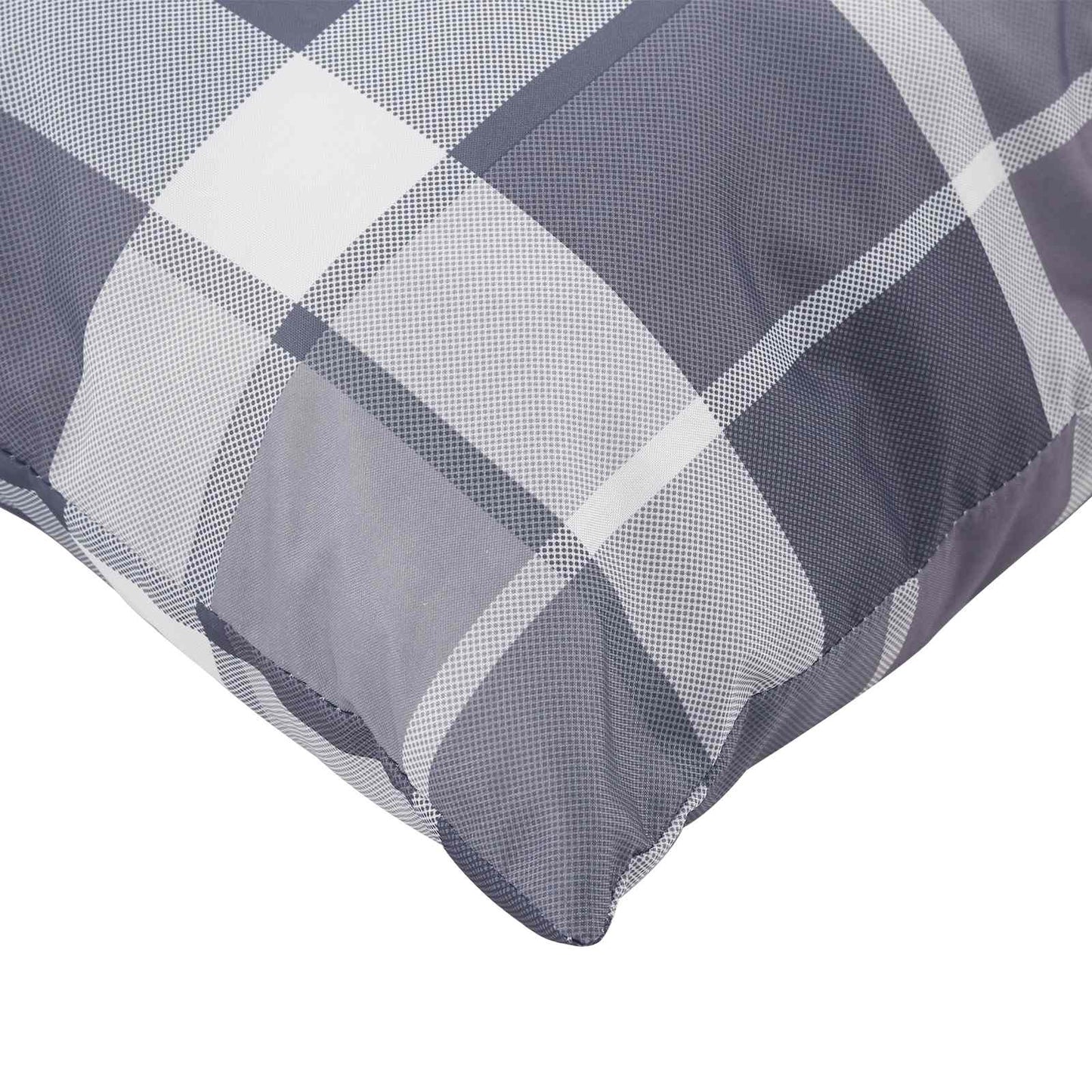 vidaXL Μαξιλάρι Εξωτερικού Χώρου 4 pcs Γκρι Καρό 50 x 50 cm Ύφασμα