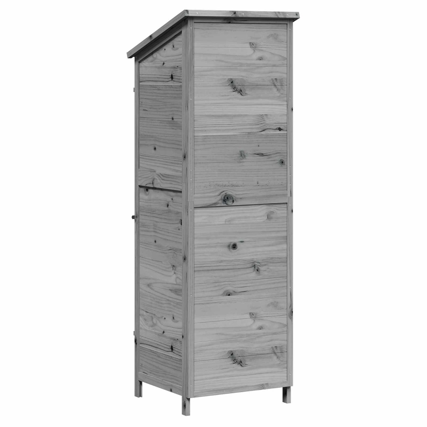 vidaXL Αποθήκη Κήπου Γκρι 59,5 x 56 x 176,5 εκ. Στερεό Ξύλο Πεύκου