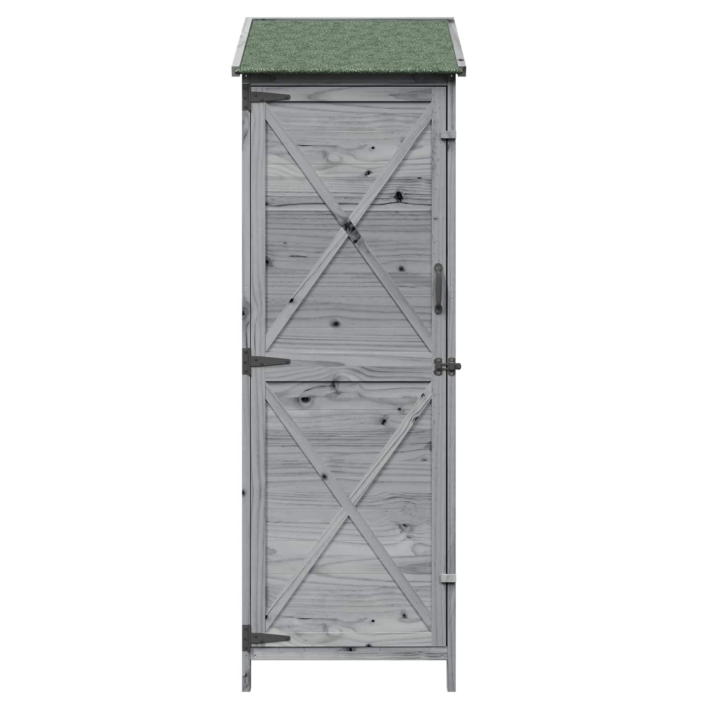 vidaXL Αποθήκη Κήπου Γκρι 59,5 x 56 x 176,5 εκ. Στερεό Ξύλο Πεύκου