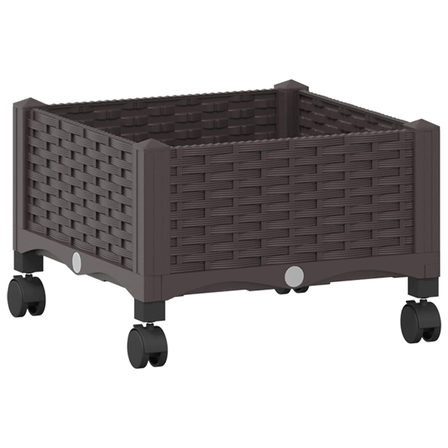 vidaXL Κήπος Γλαστράκι με Ροδάκια Καφέ 40 x 40 x 29 εκ PP