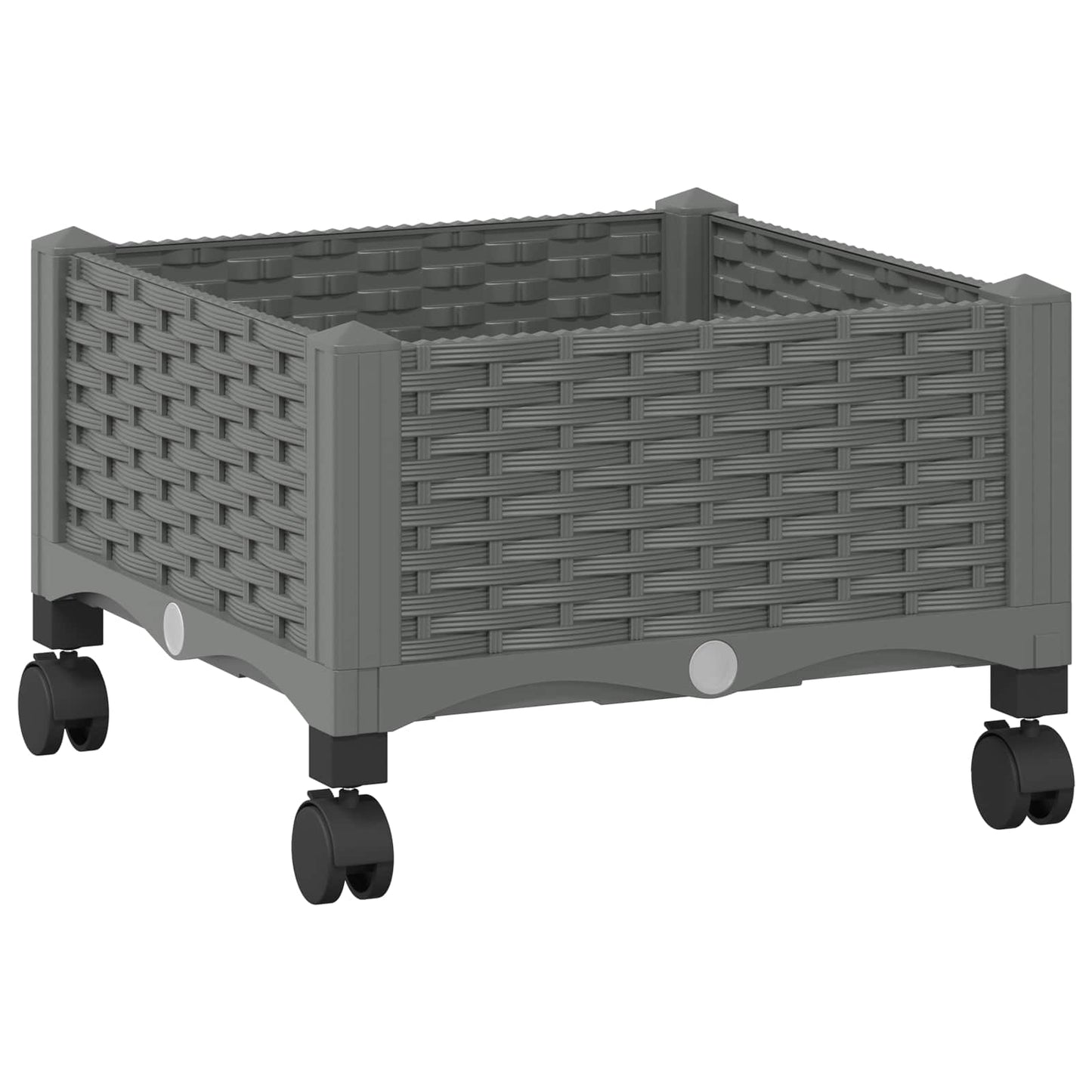 vidaXL Κήπος Γλαστράκι με Ροδάκια Ανοιχτό γκρι 40 x 40 x 29 cm PP