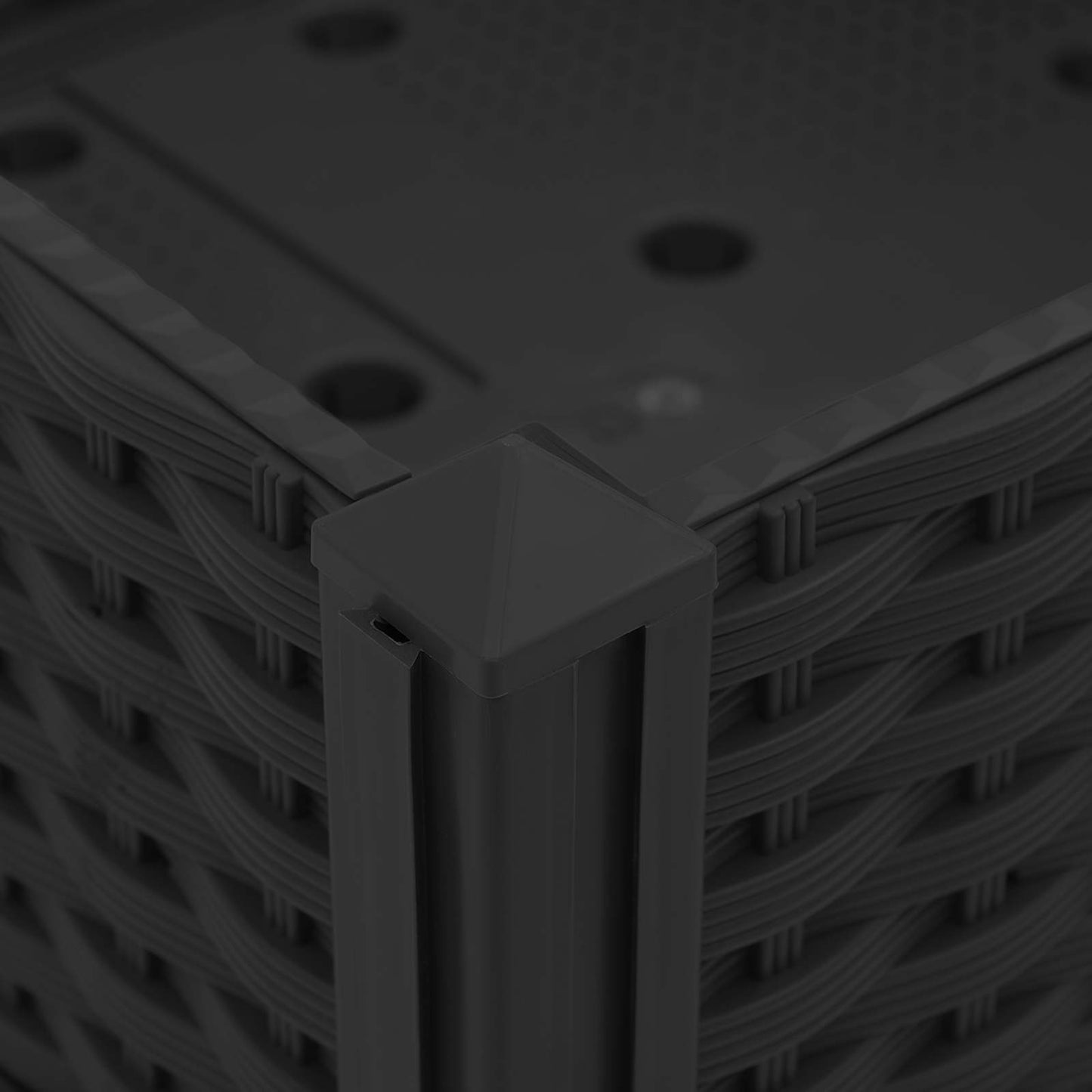 vidaXL Κήπος Γλαστράκι με Ροδάκια Μαύρο 40 x 40 x 44 εκ PP