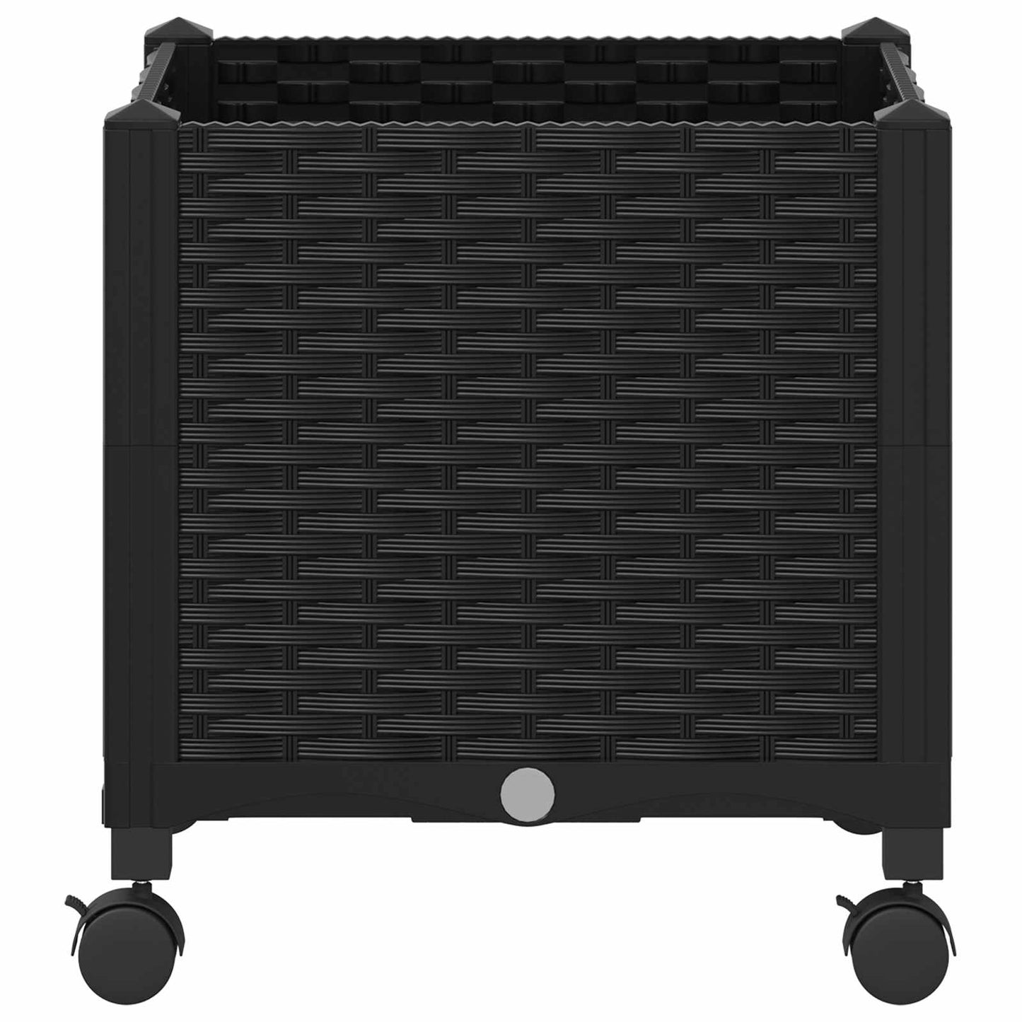 vidaXL Κήπος Γλαστράκι με Ροδάκια Μαύρο 40 x 40 x 44 εκ PP