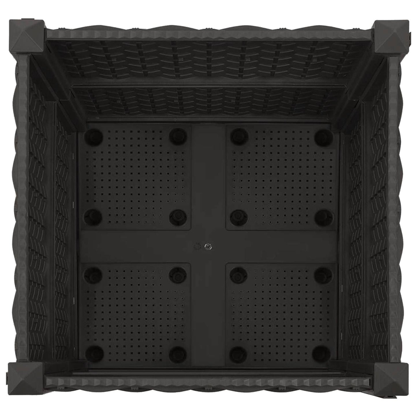 vidaXL Κήπος Γλαστράκι με Ροδάκια Μαύρο 40 x 40 x 44 εκ PP