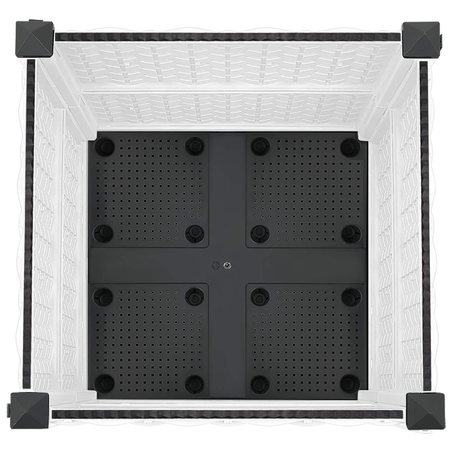 vidaXL Κήπος Γλαστράκι με Ροδάκια Λευκό 40 x 40 x 48 cm PP