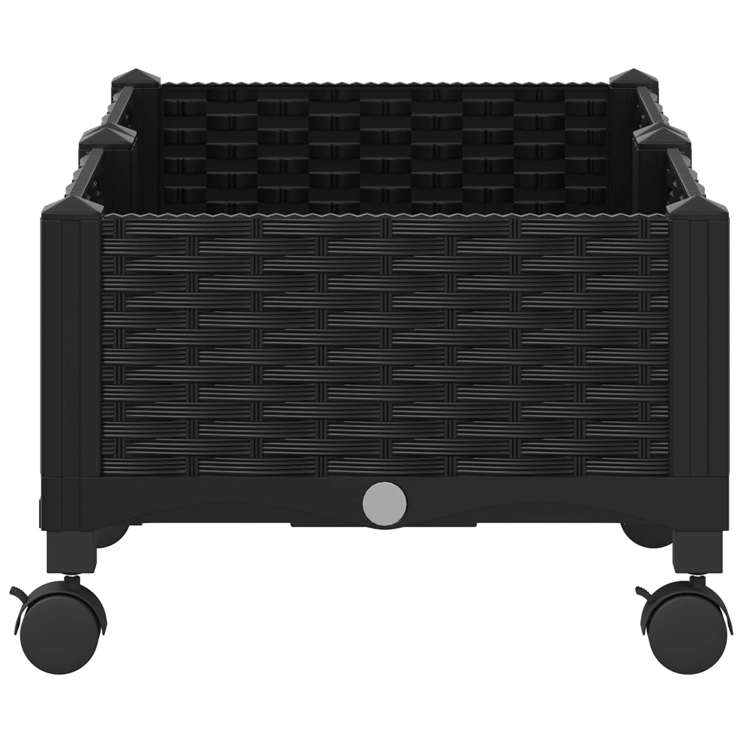 vidaXL Κήπος Γλαστράκι με Ροδάκια Μαύρο 80 x 40 x 29 εκ PP