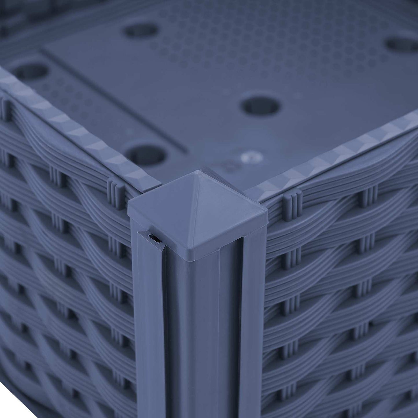 vidaXL Κήπος Γλαστράκι με Ροδάκια Μπλε Γκρι 80 x 40 x 33 cm PP
