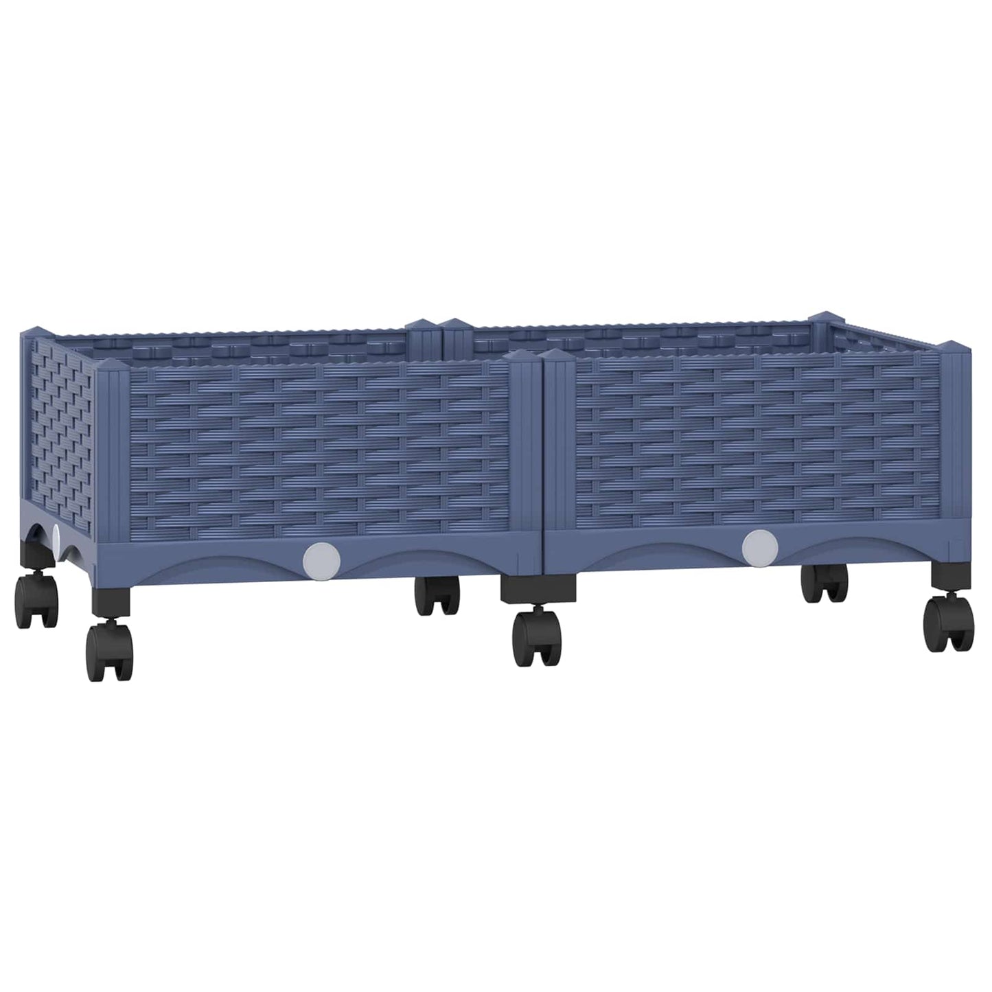 vidaXL Κήπος Γλαστράκι με Ροδάκια Μπλε Γκρι 80 x 40 x 33 cm PP
