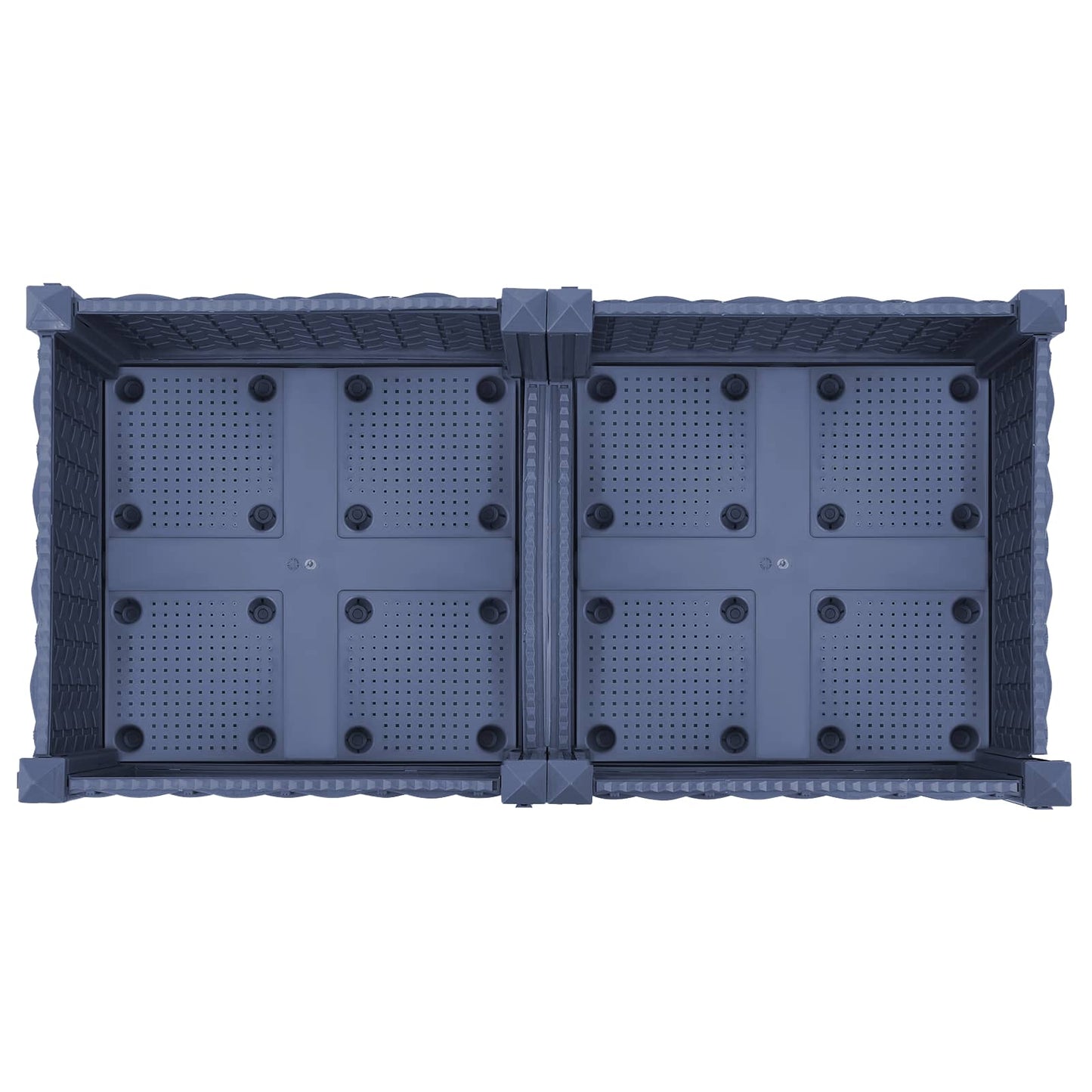 vidaXL Κήπος Γλαστράκι με Ροδάκια Μπλε Γκρι 80 x 40 x 33 cm PP