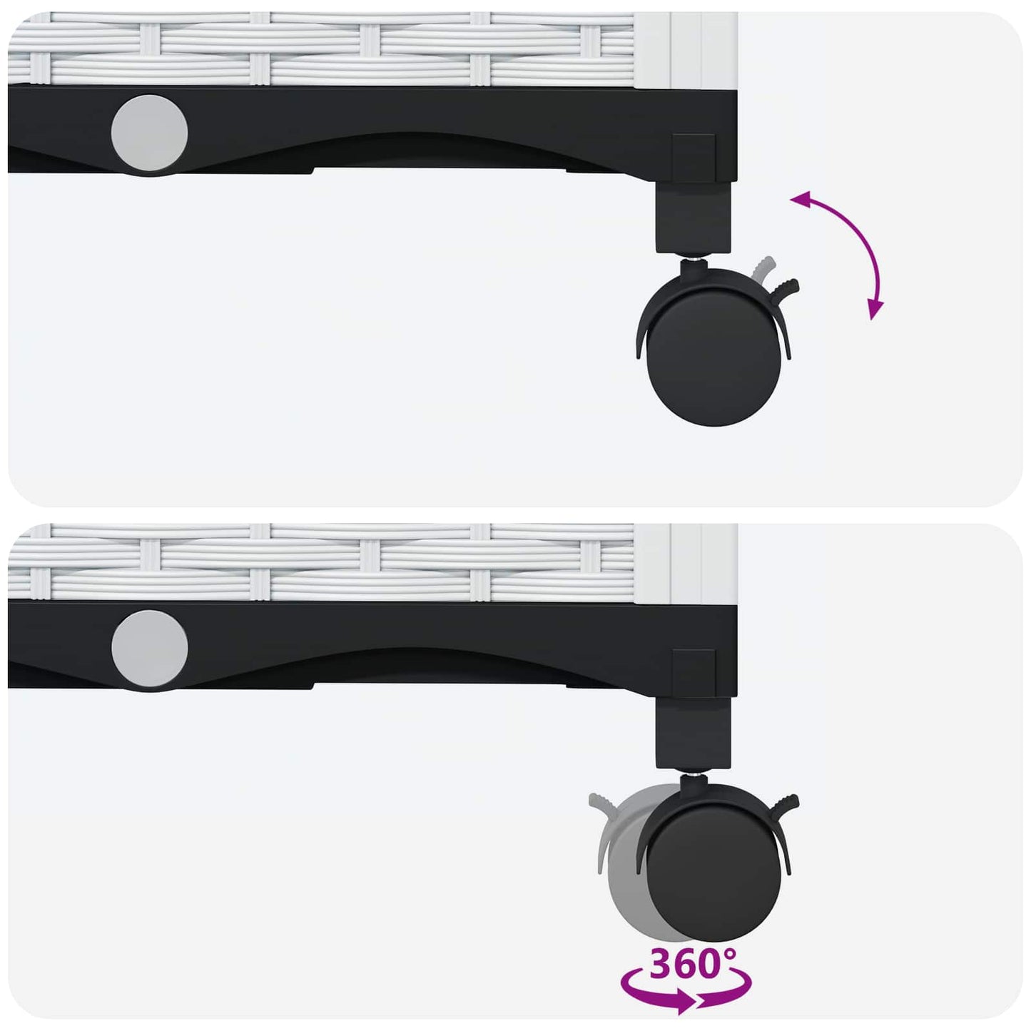 vidaXL Κήπος Γλαστράκι με Ροδάκια Λευκό 80 x 40 x 33 cm PP