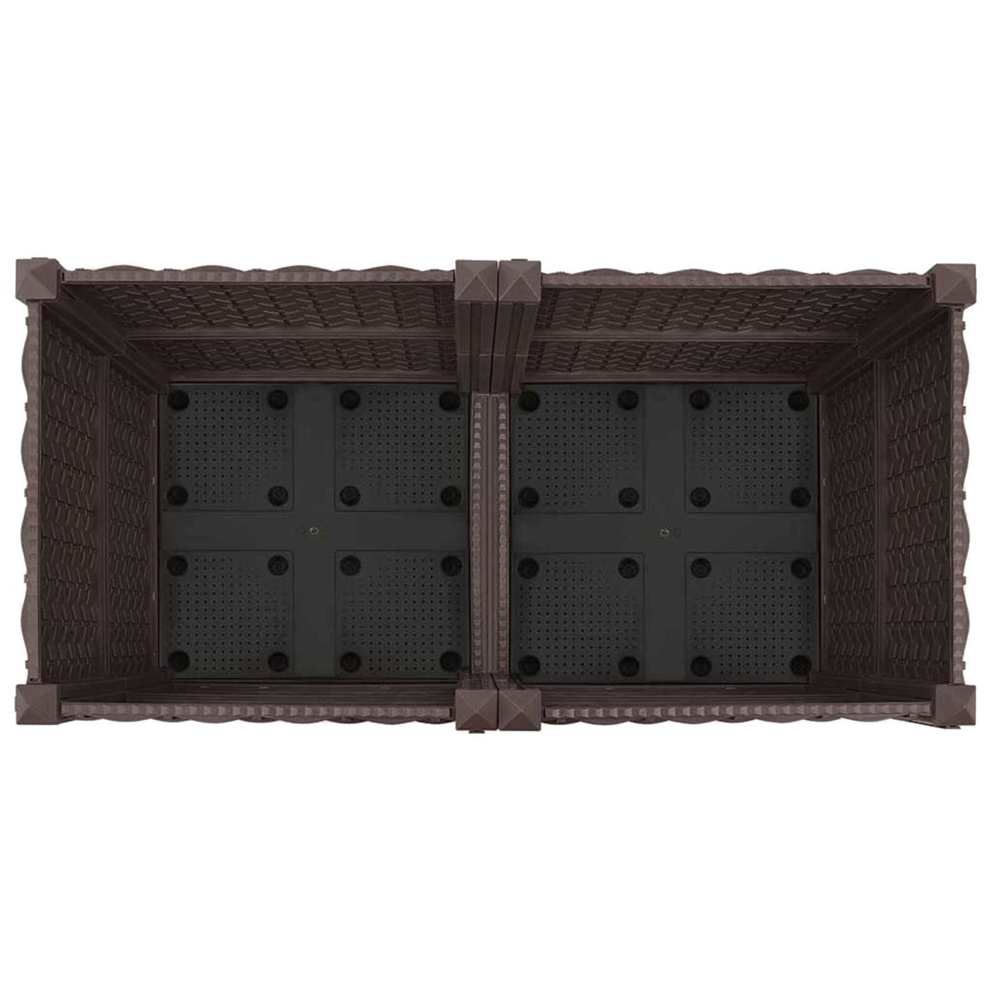 vidaXL Κήπος Γλαστράκι με Ροδάκια Καφέ 80 x 40 x 44 εκ PP