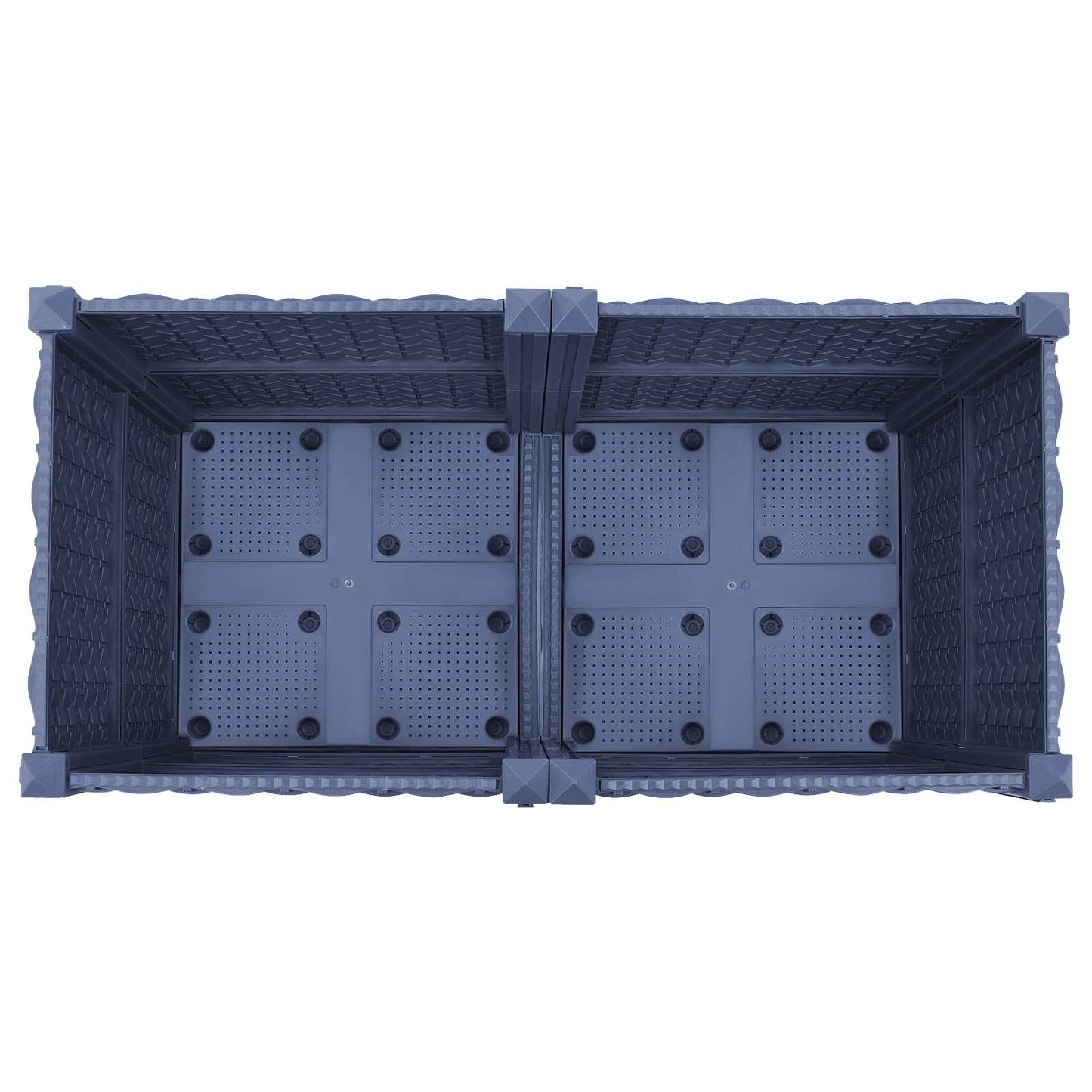 vidaXL Κήπος Γλαστράκι με Ροδάκια Μπλε Γκρι 80 x 40 x 48 cm PP