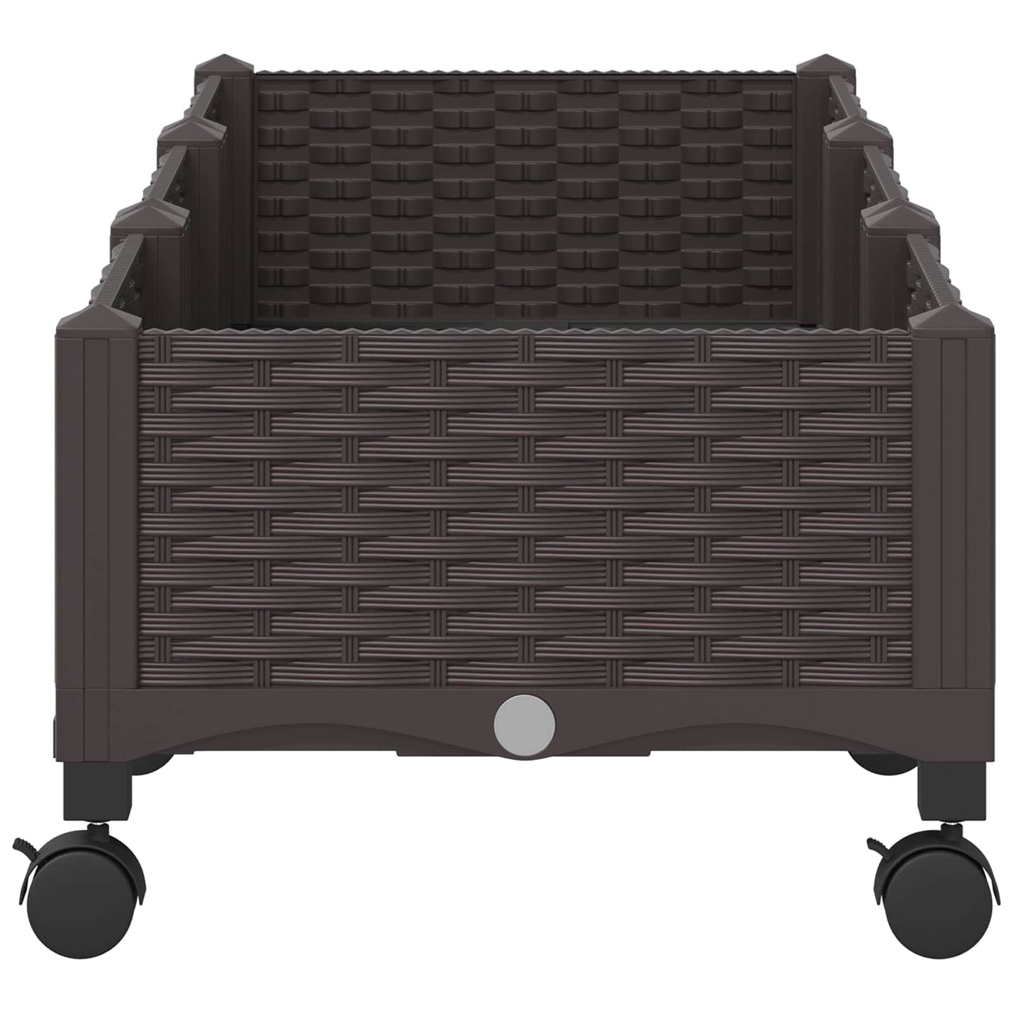 vidaXL Κήπος Γλαστράκι με Ροδάκια Καφέ 120 x 40 x 29 εκ PP