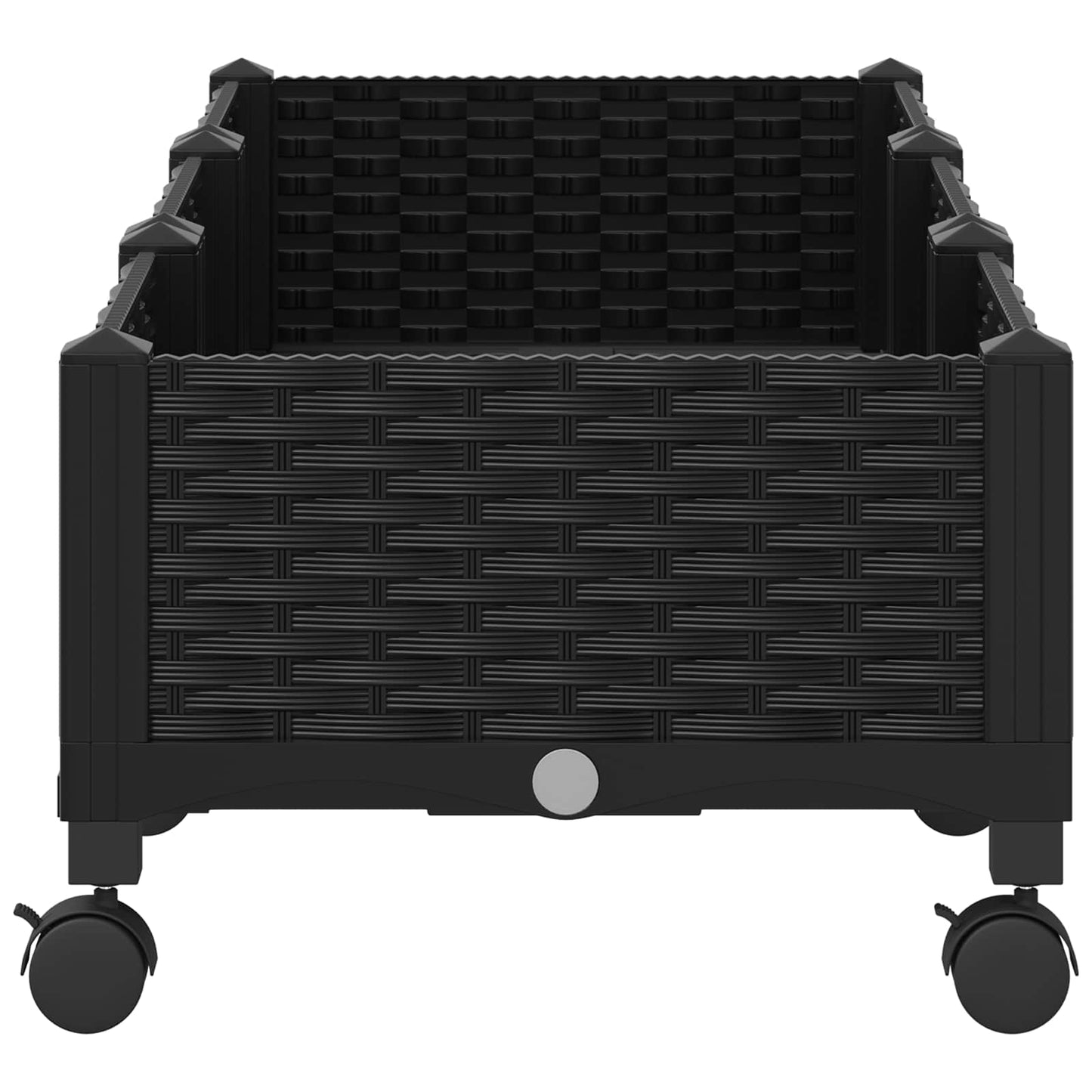 vidaXL Κήπος Γλαστράκι με Ροδάκια Μαύρο 120 x 40 x 29 εκ PP