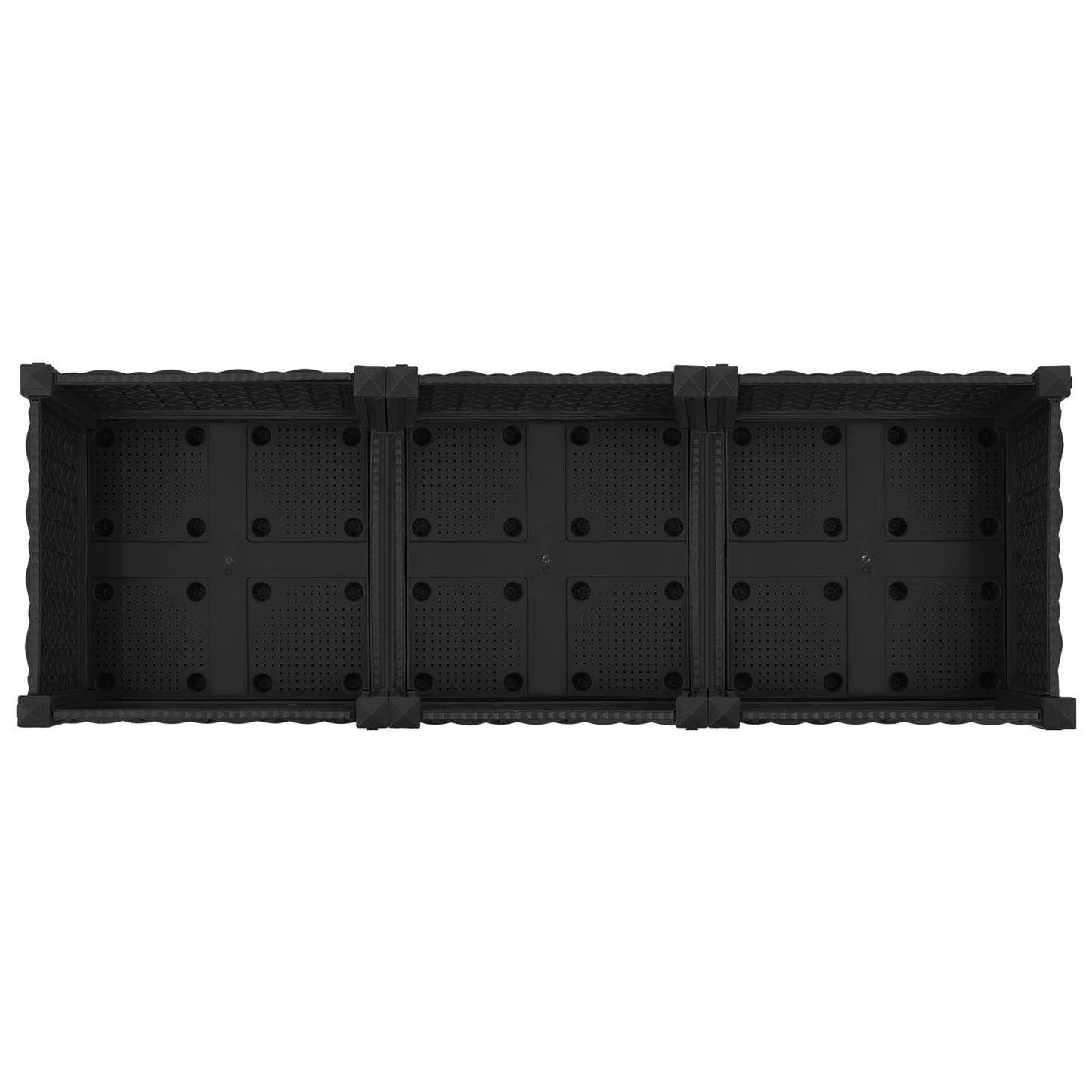 vidaXL Κήπος Γλαστράκι με Ροδάκια Μαύρο 120 x 40 x 29 εκ PP